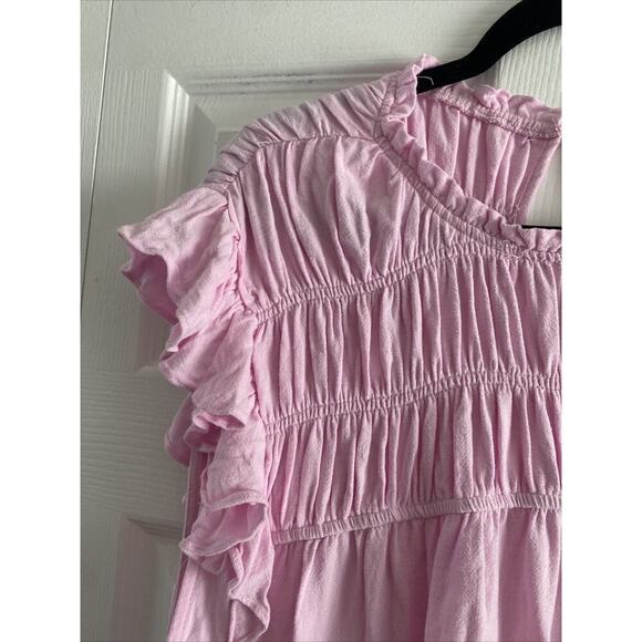 Hayden Los Angeles Womens 2XL Cotton‎ Pink Linen Blend Peasant Boho Top - Picture 2 of 8